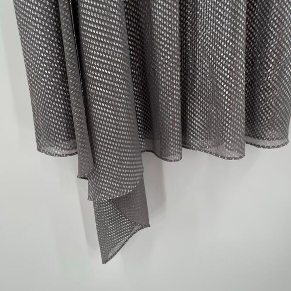 ANTONIO MELANI Skirt Size 4 NWT Silver/Grey Dots Metallic Flowy Holiday Office - Picture 6 of 14